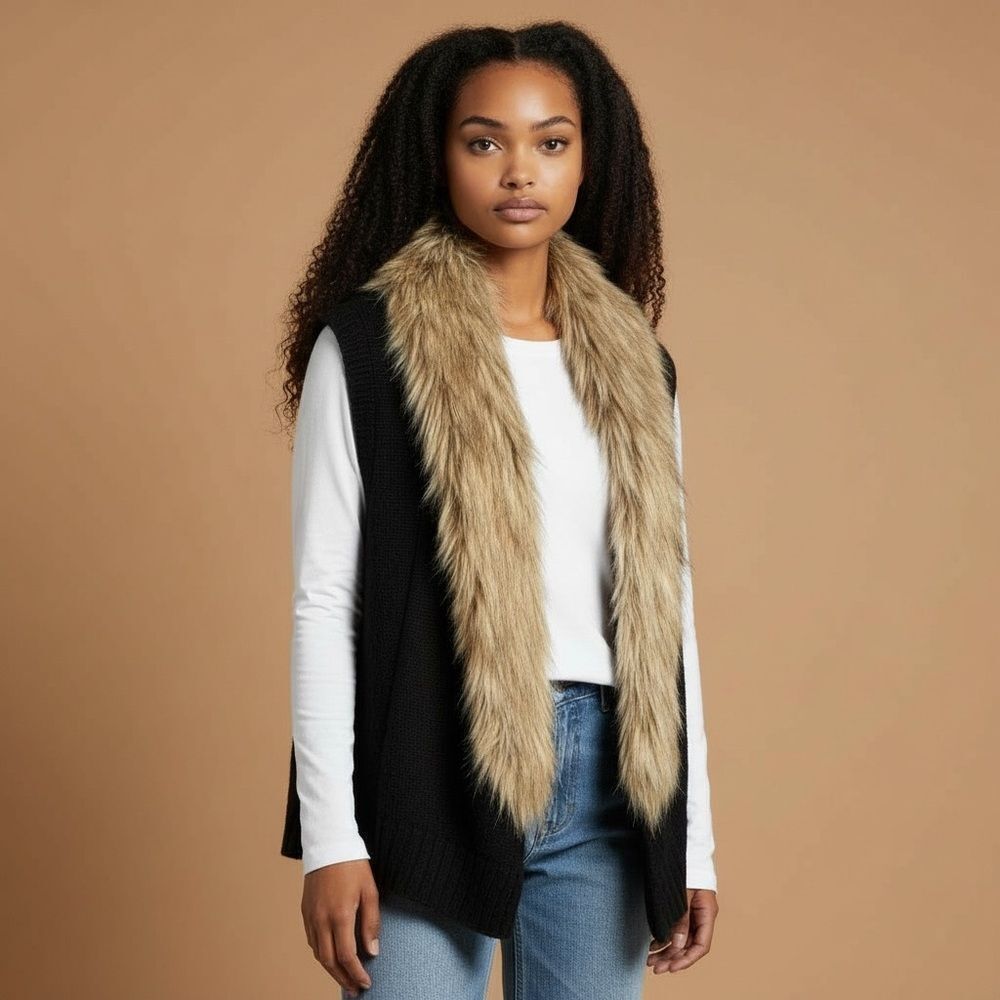 BB Dakota faux fur sweater vest